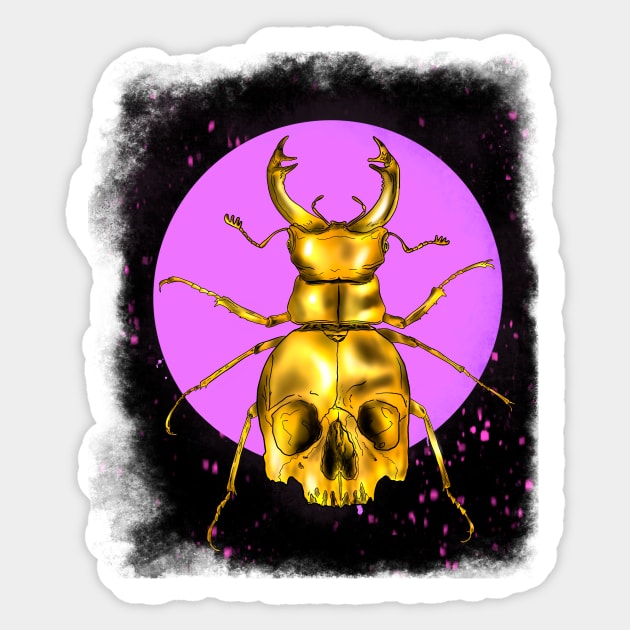 GOLDEN BEETLE Sticker by anghewolf